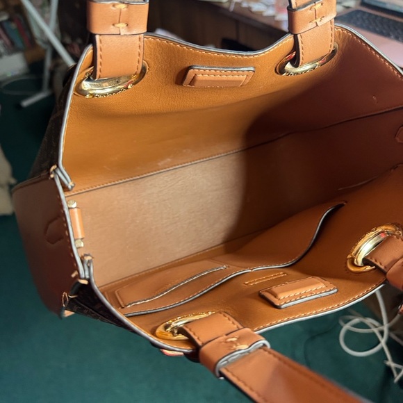 Calvin Klein Signature Brown & Gold Tote Bag with Matching Pouch - Picture 5 of 7